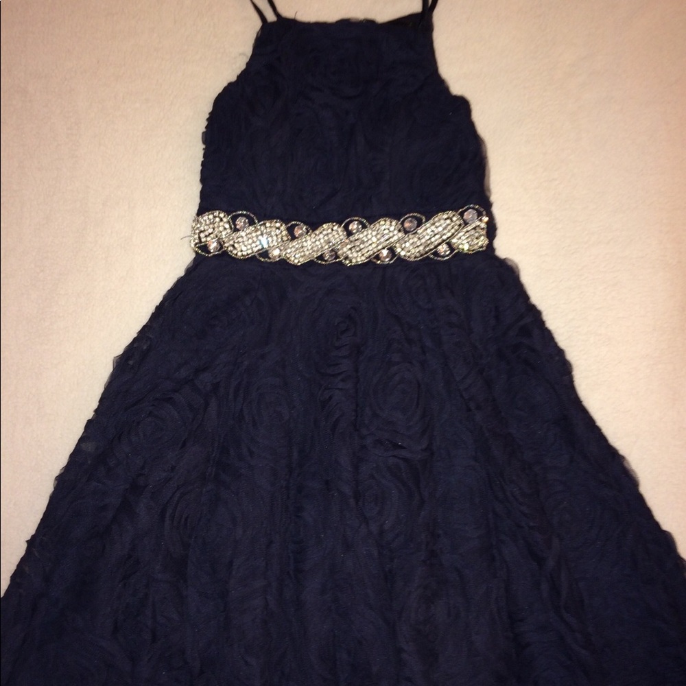 Formal Navy Laced Rose Party dress